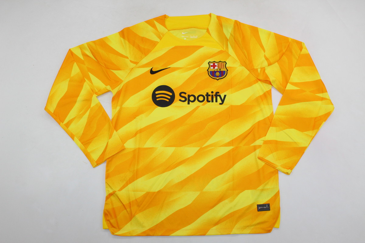AAA Quality Barcelona 23/24 GK Yellow Long Soccer Jersey